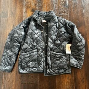 NWT Pink Lily long walks black camo bomber jacket